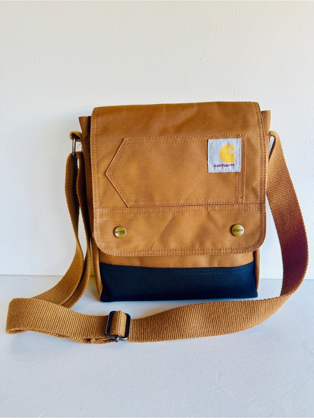 Carhartt Tan and Black Canvas Messenger Bag